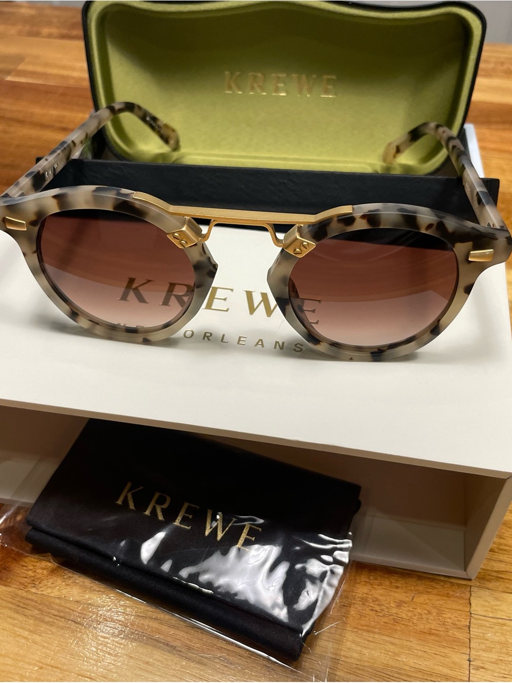 KREWE STL II in Matte Oyster 24K - new in box